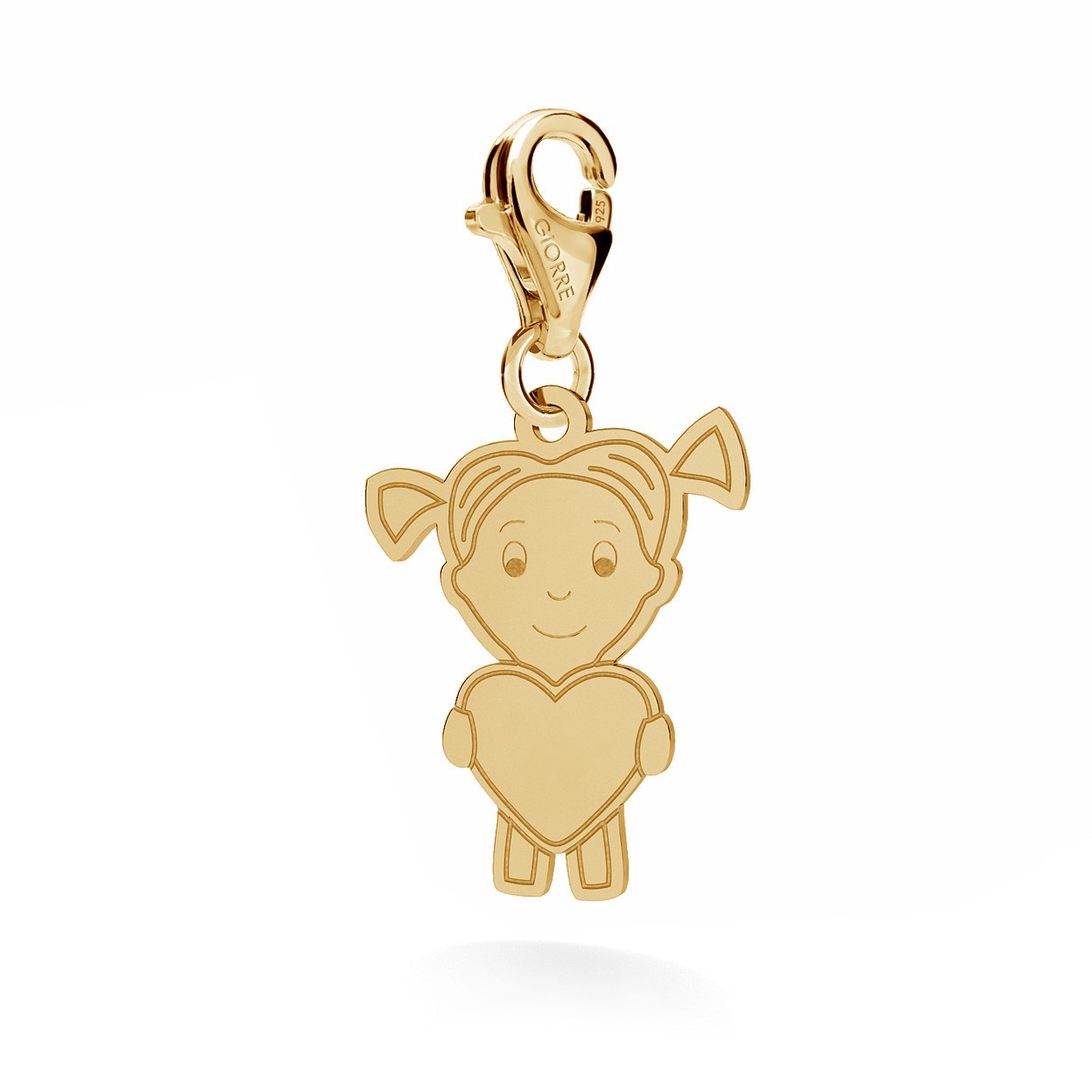 CHARM 130, GIRL OR BOY WITH ENGRAVE, STERLING SILVER (925) RHODIUM OR GOLD PLATED