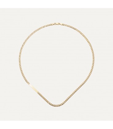 Men's necklace rectangular pendant curb chain 925
