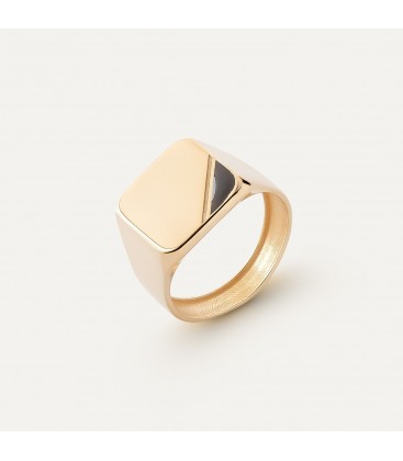 Men's silver square signet ring