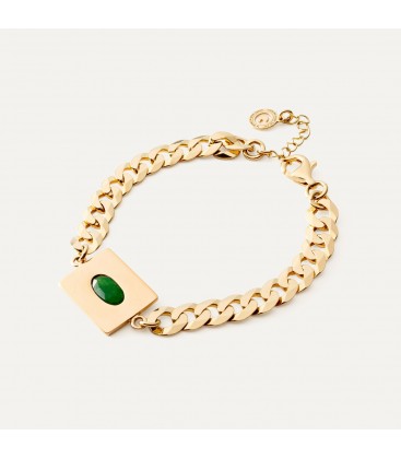 Bracelet with rectangle pendant colorful stone