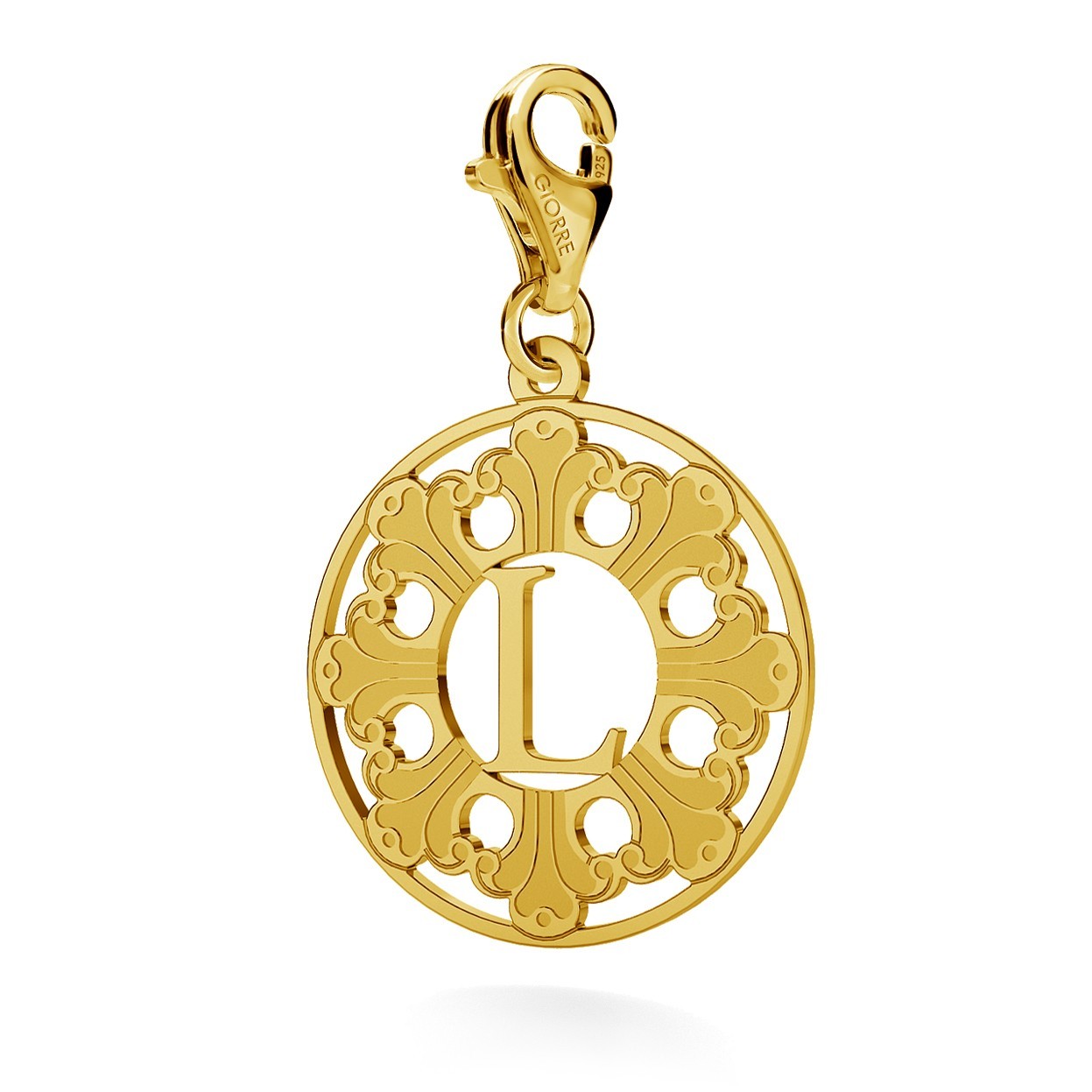 CHARM 146, GRENADE, STERLING SILVER (925) RHODIUM OR GOLD PLATED