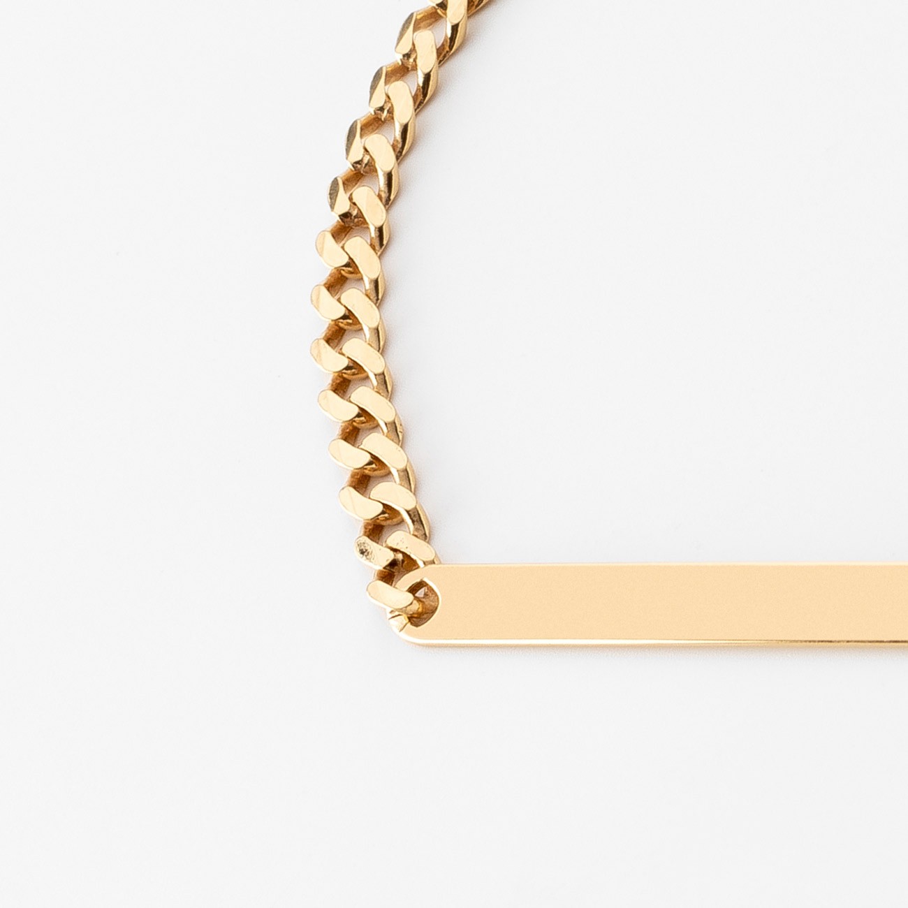 Men's bracelet rectangular tag curb chain 925