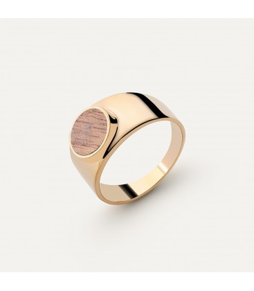 Round wooden signet ring