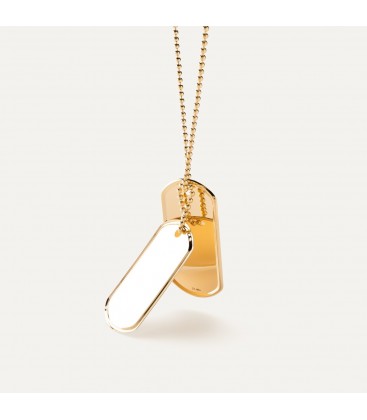 DOG TAG WITH ENGRAVE AND CHAIN SILVER 925, RHODIUM OR GOLD PLATED