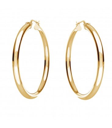 Round hoop earrings 5 cm with clasp, silver 925
