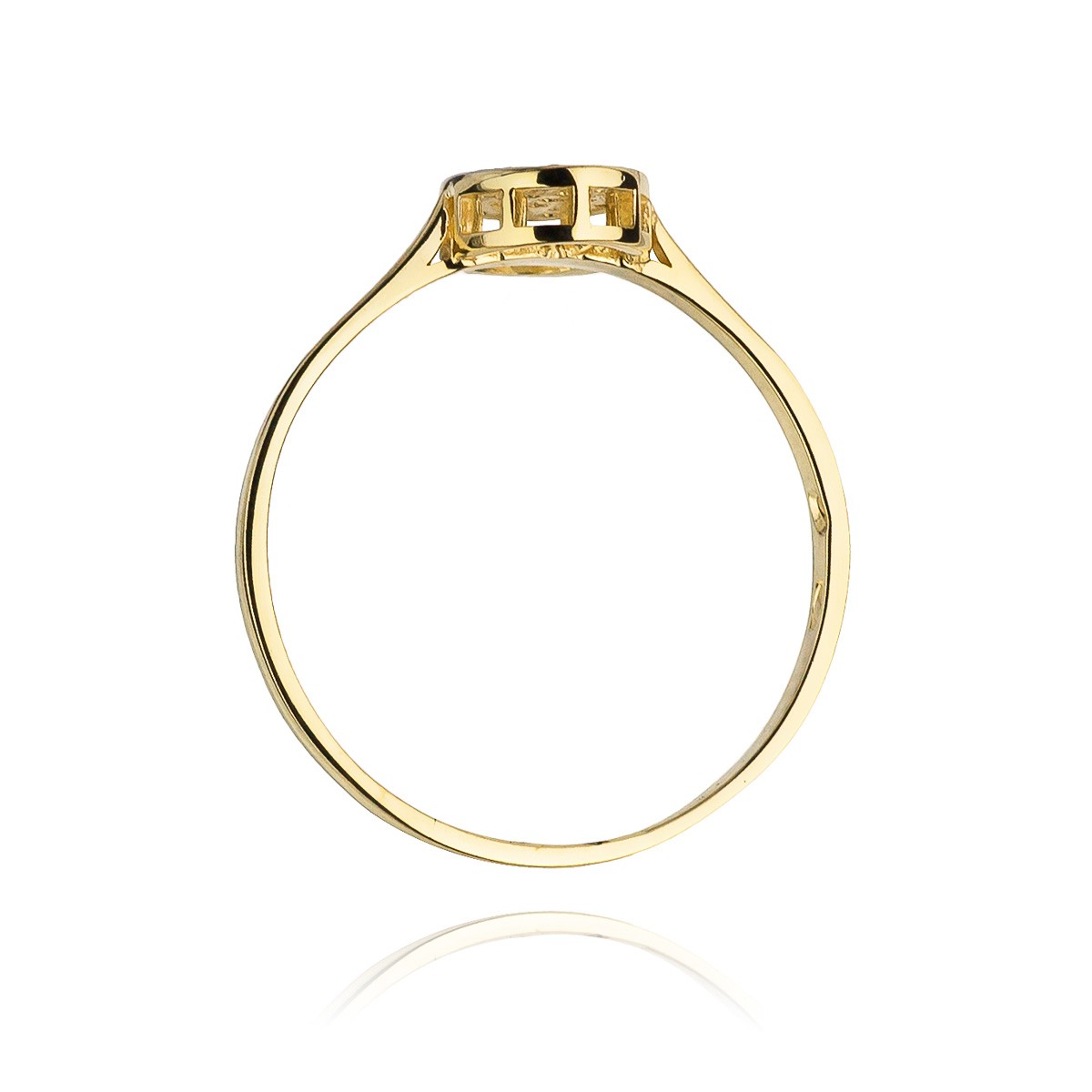 Złoty pierścionek zaręczynowy owal z brylantami Klasyka