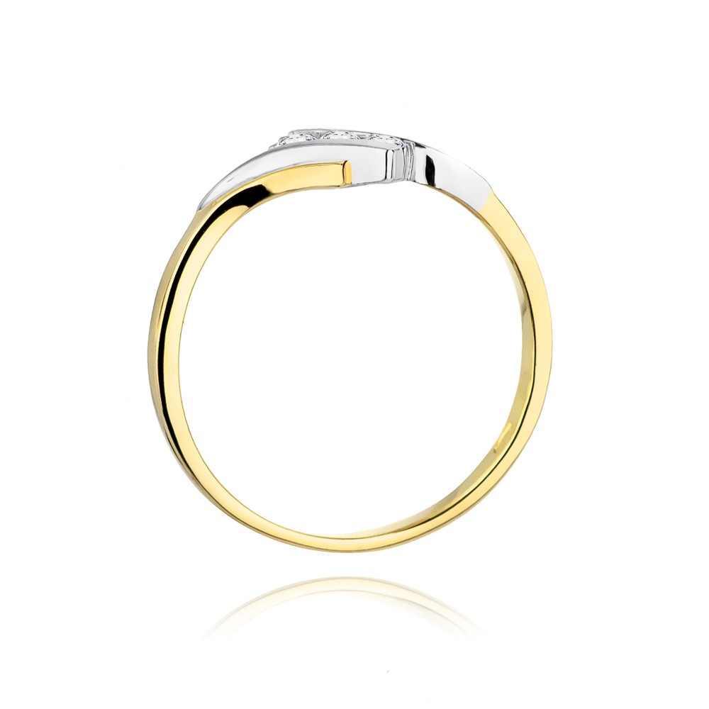 Złoty pierścionek z brylantami Modern