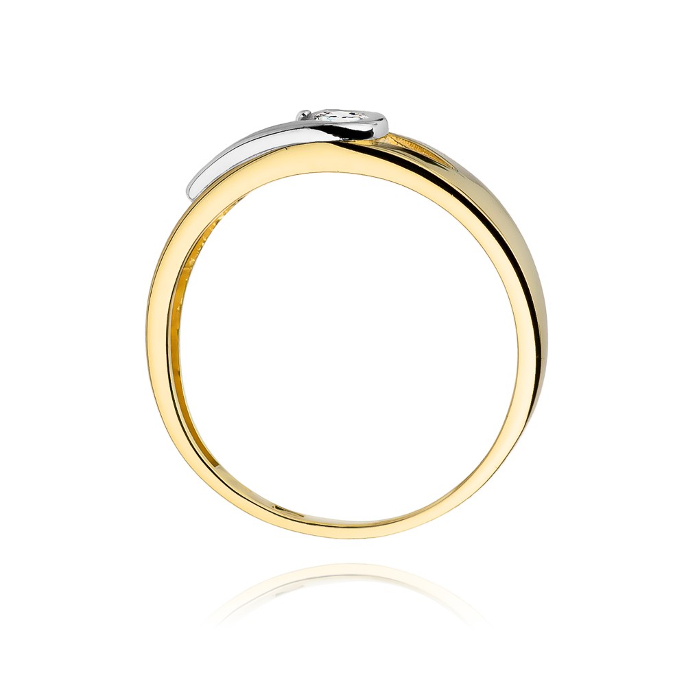 Złoty pierścionek łezka z brylantami Modern