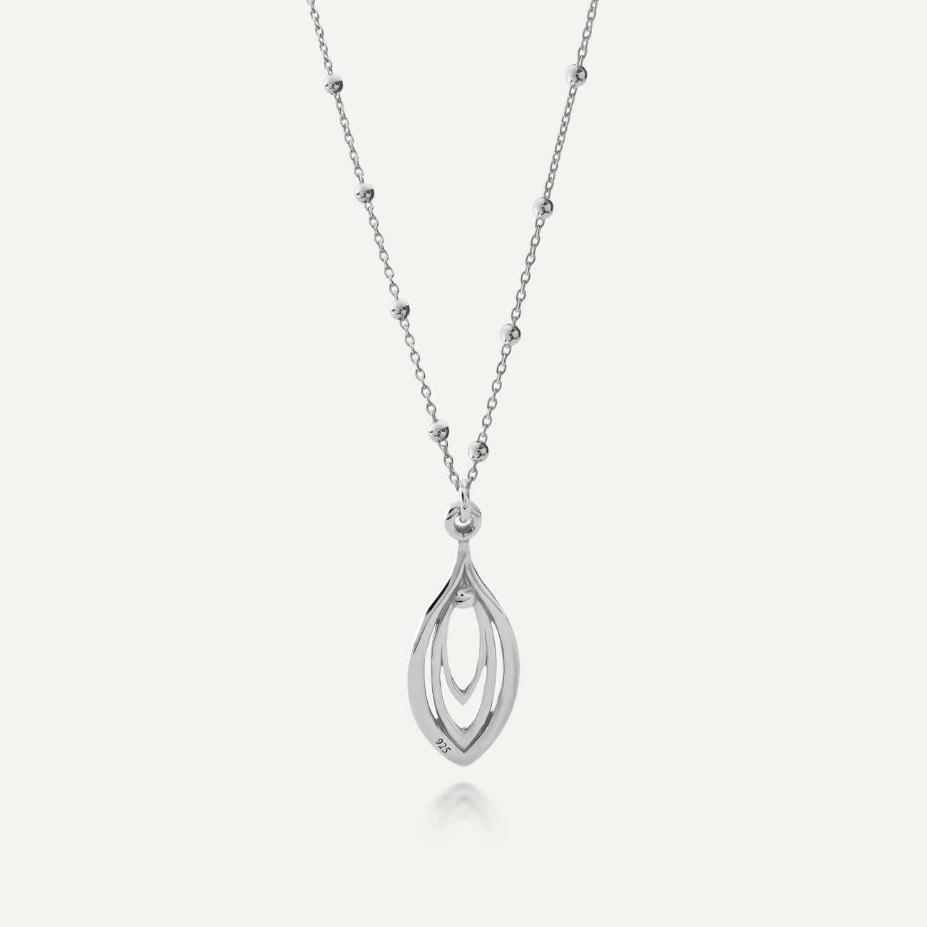 Necklace with a teardrop pendant - water drop, sterling silver 925