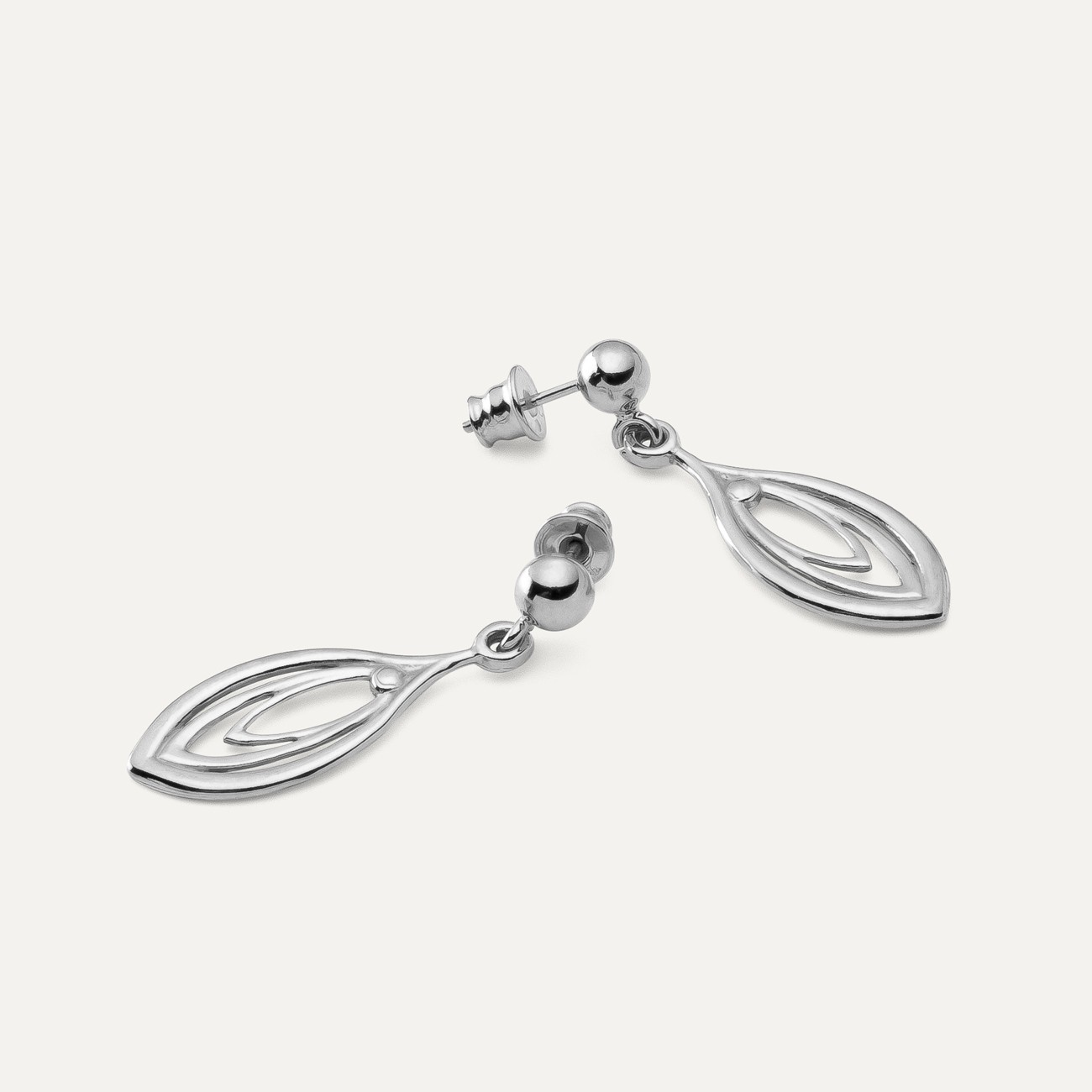 Teardrop earrings - water drop, sterling silver 925