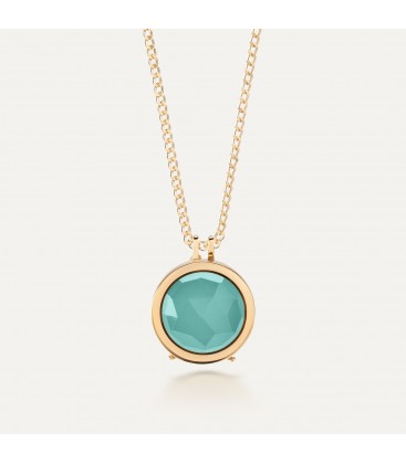 Locket pendant necklace, engraved & foto, turquoise natural stone, sterling silver 925