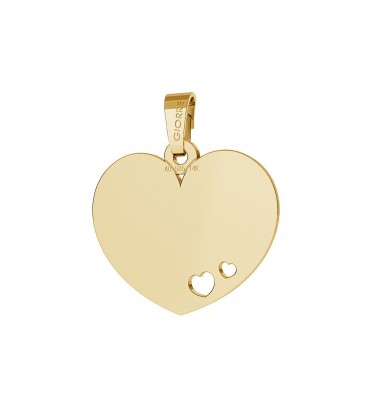 Golden heart pendant with engraving 14k, giorre