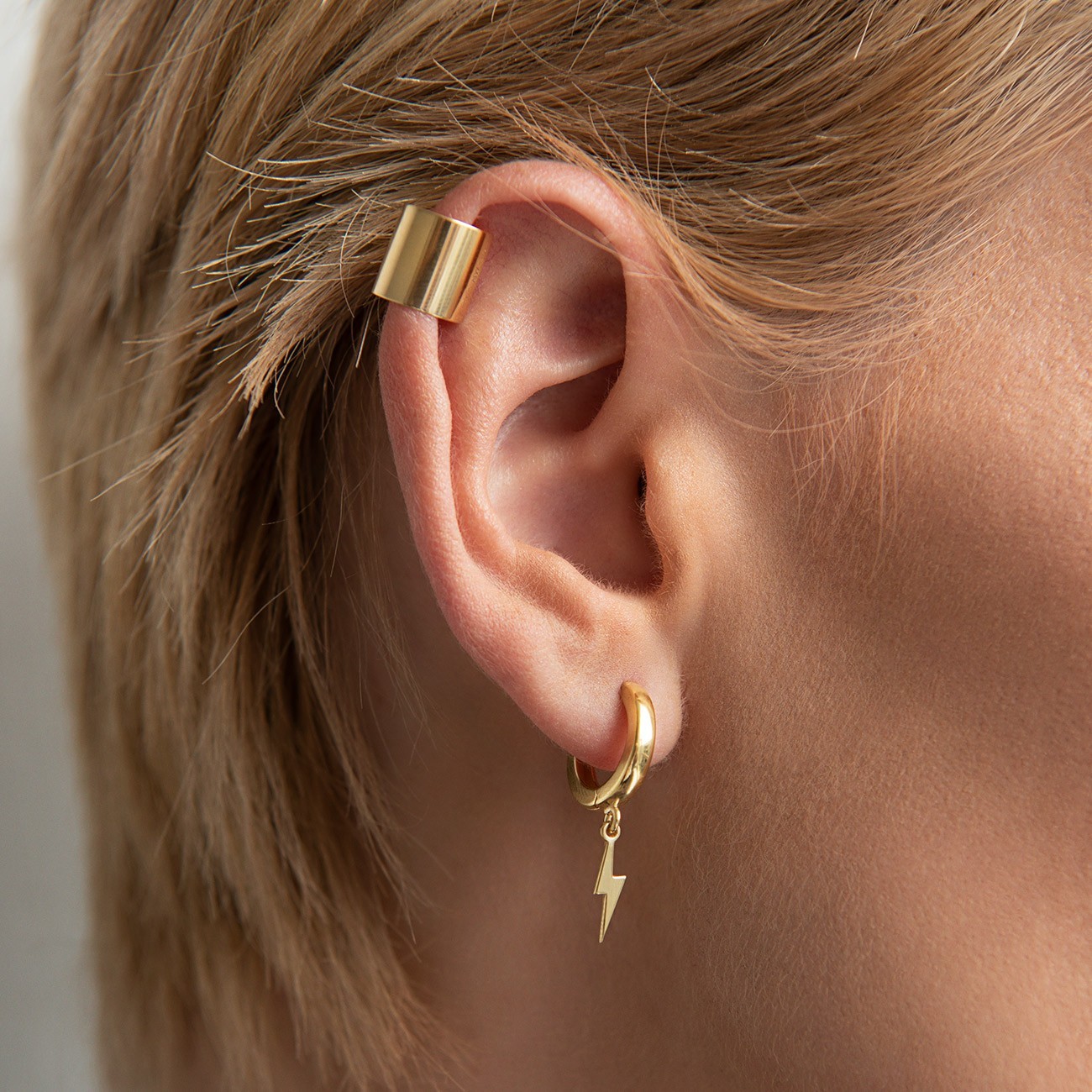 Chain earrings cone sterling silver 925