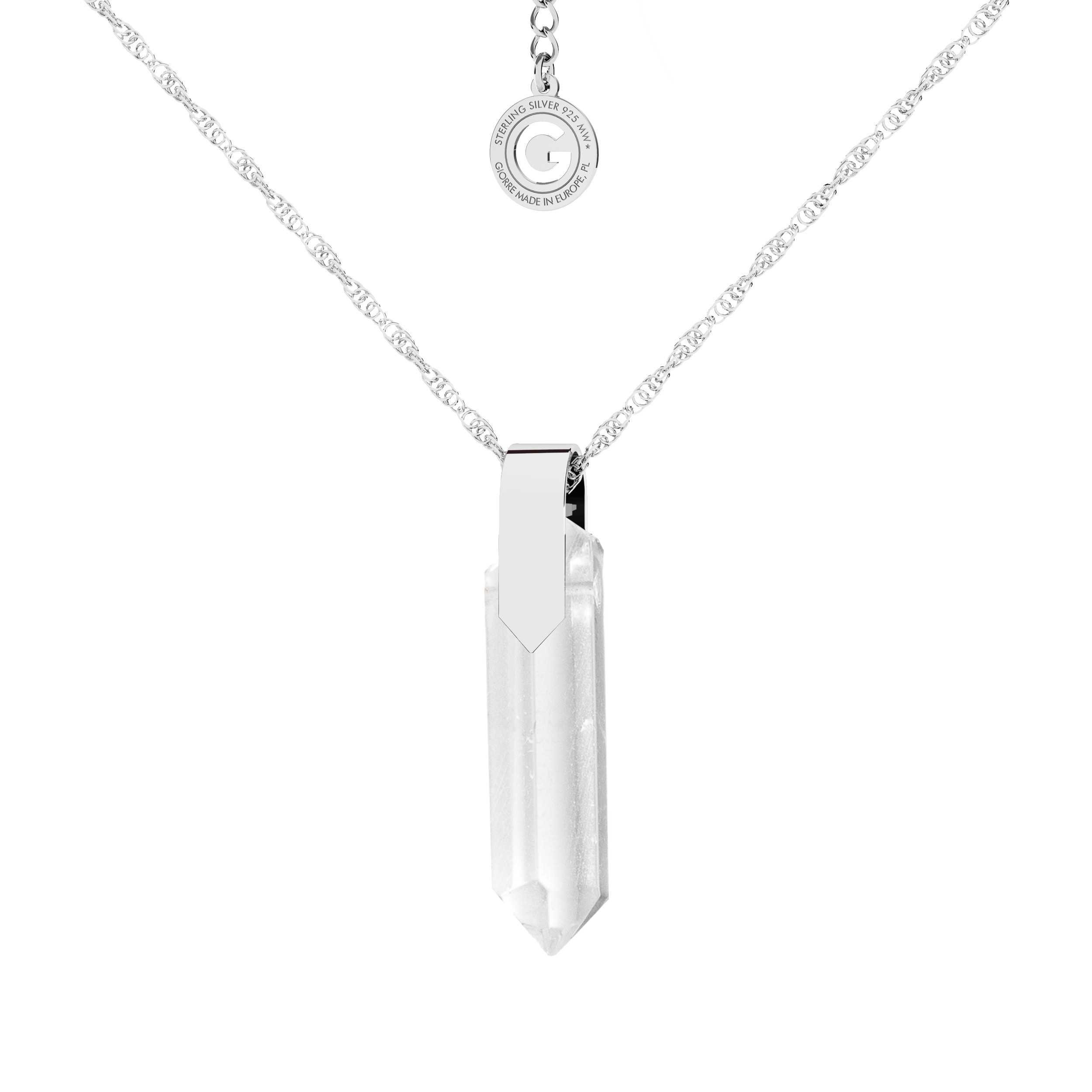 Silver necklace, GAVBARI icicle pendant, 925 silver