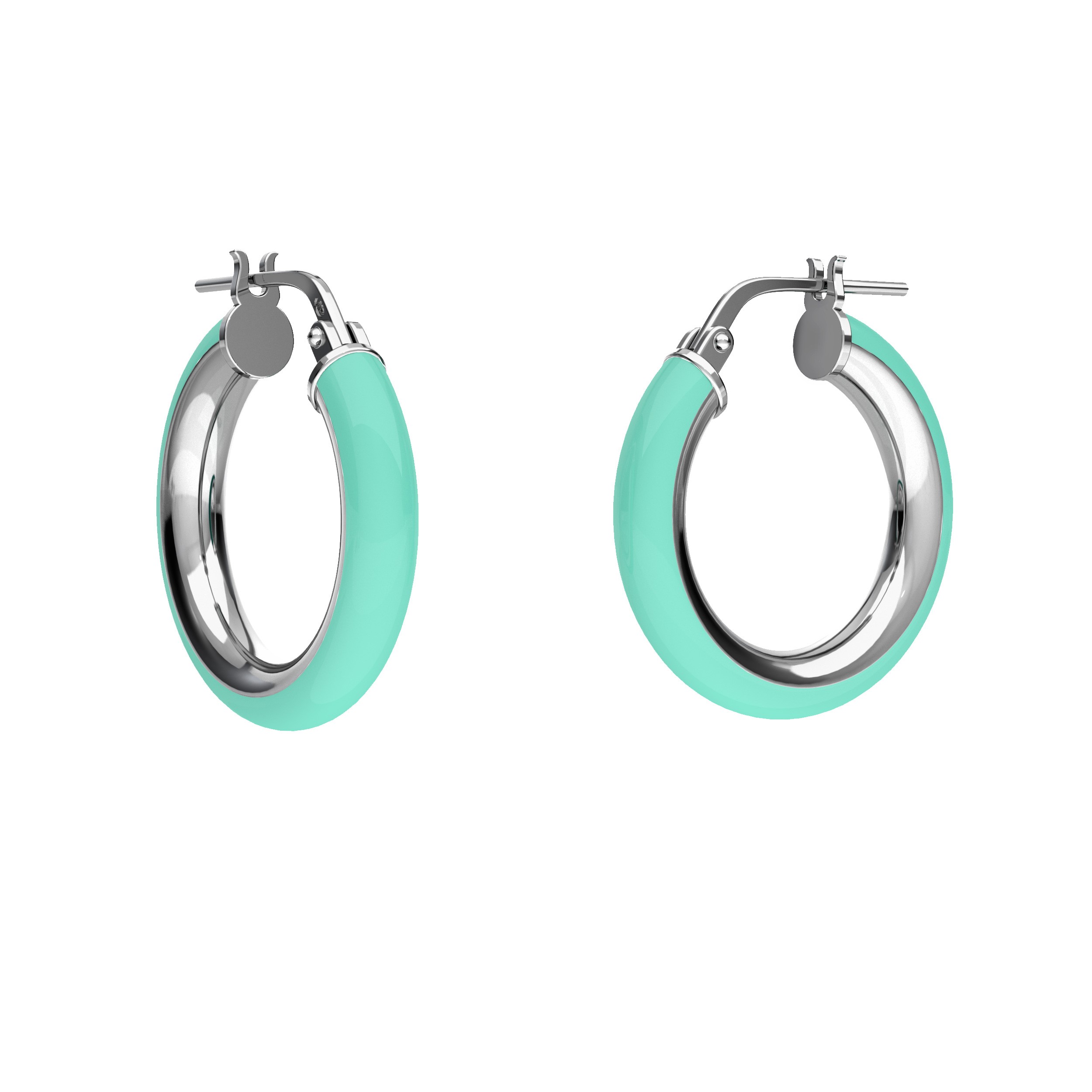 Small enamel round hoop earrings