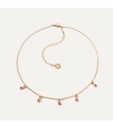 Halsband aus rosa Jade-Silber