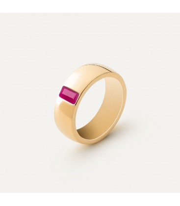 Srebrny pierścionek, obrączka - jadeit różowy
