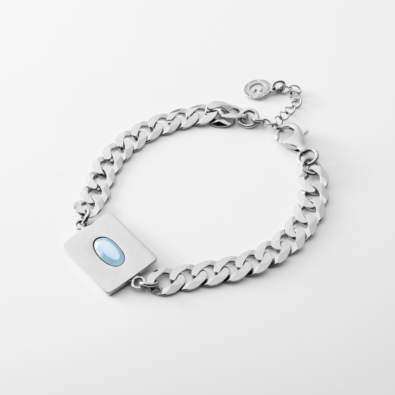 Bracelet with rectangle pendant colorful stone