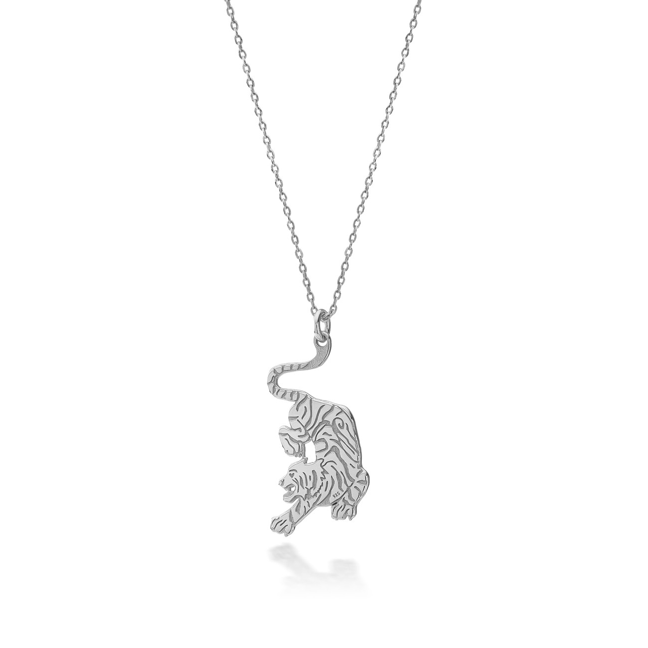 Silver tiger pendant necklace, AUGUSTYNKA x GIORRE