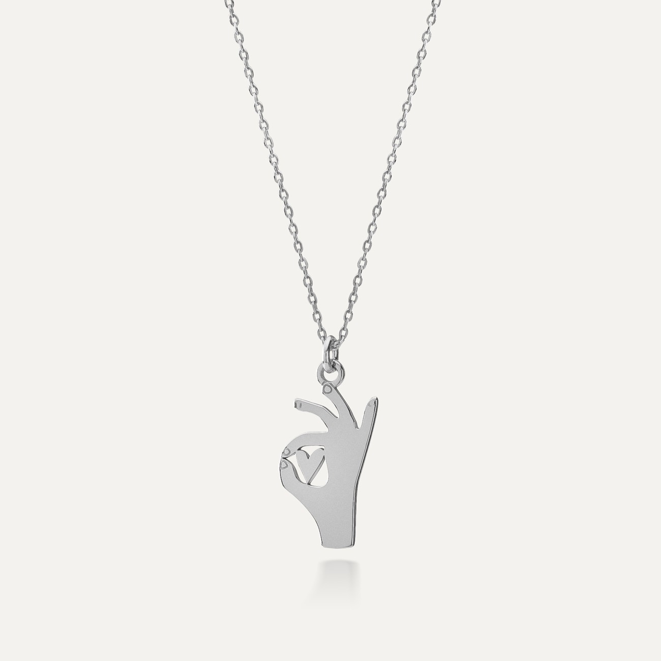 Silver gyan mudra pendant necklace, AUGUSTYNKA x GIORRE