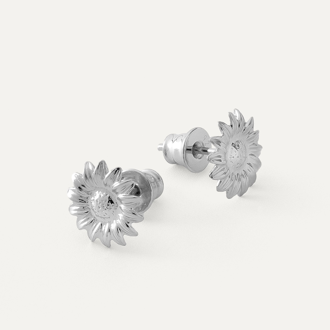 Silver sunflower earrings, AUGUSTYNKA x GIORRE