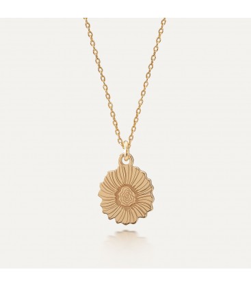 Poppy flower necklace, sterling silver 925