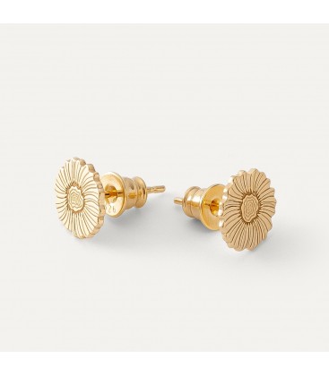 Poppy flower earrings, sterling silver 925