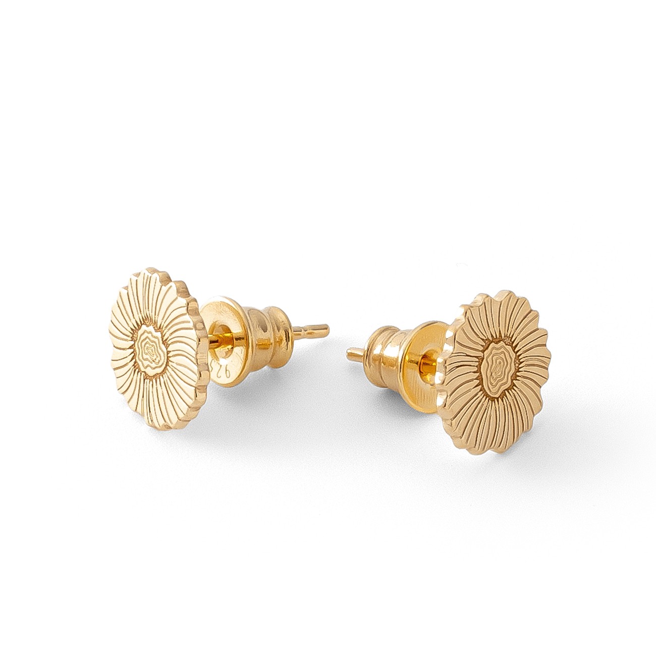 Silver poppy flower earrings