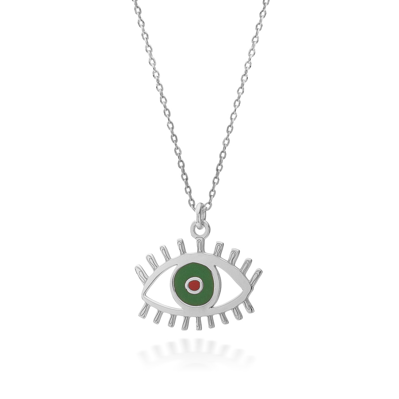 Silver eye chakra necklace
