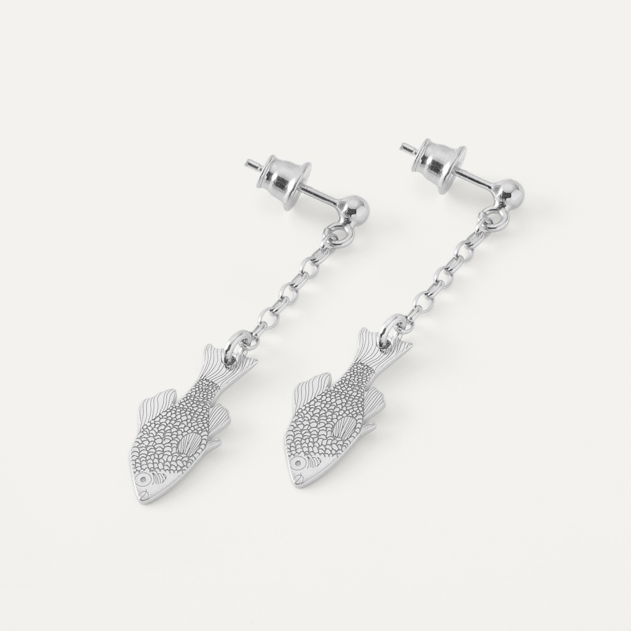 Silver fish earrings