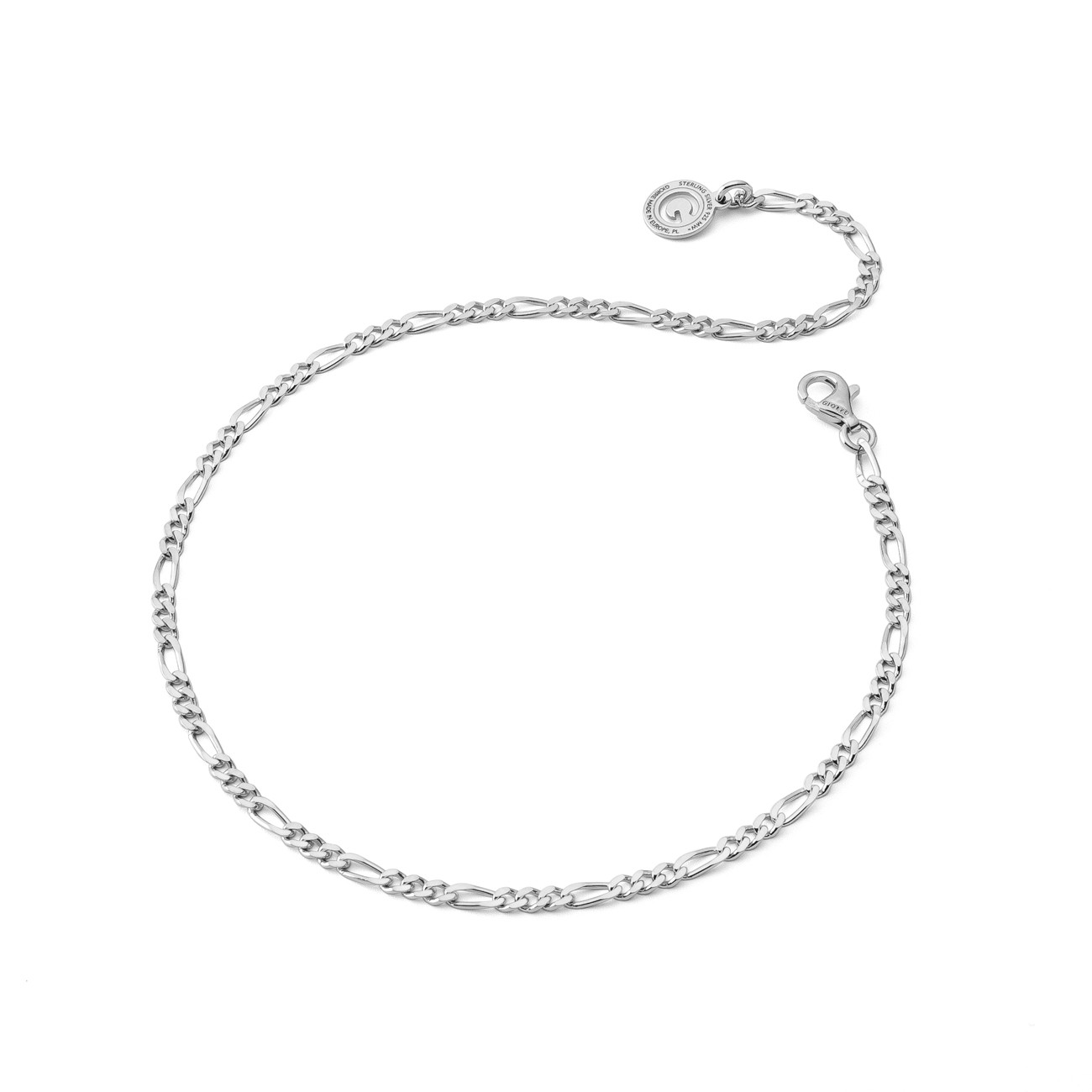 Silver ankle bracelet, sterling silver 925