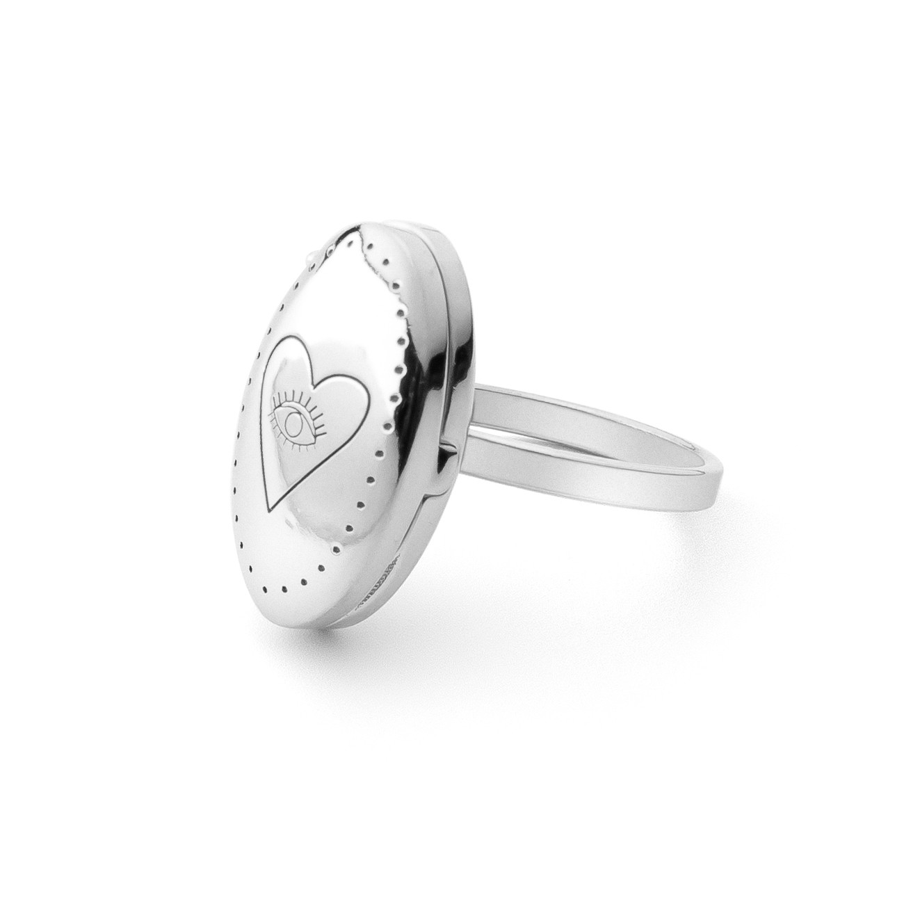 Locket pendant ring, sterling silver 925