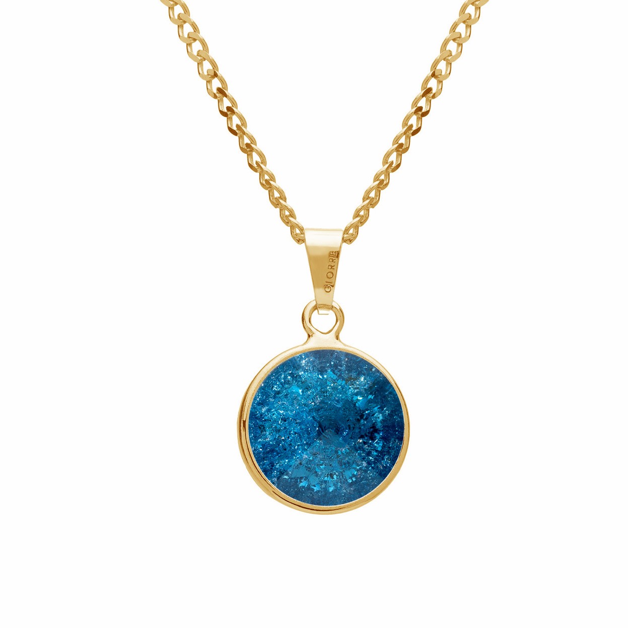 Naszyjnik kryształowy, niebieski kryształ GAVBARI, Srebro 925
