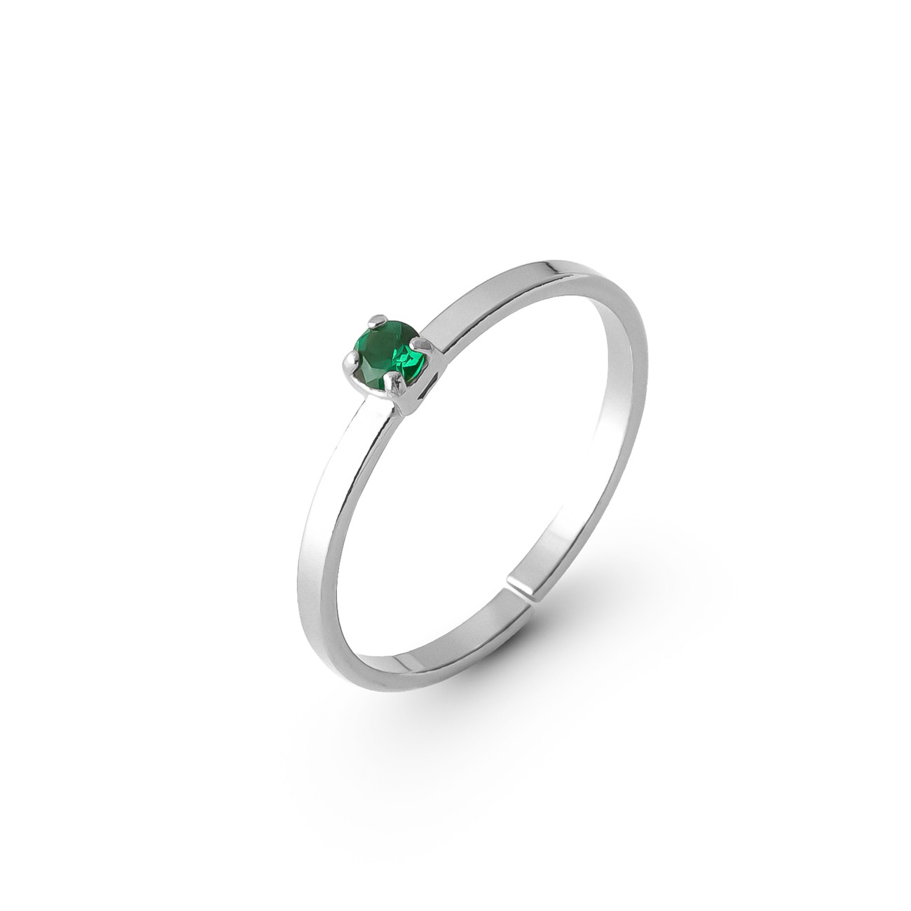 Pierścionek kryształ Nano zielony 3mm - My RING, srebro 925