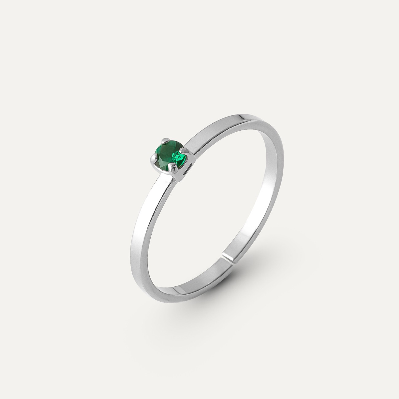 Ring Nano green 3mm - My RING, silver 925