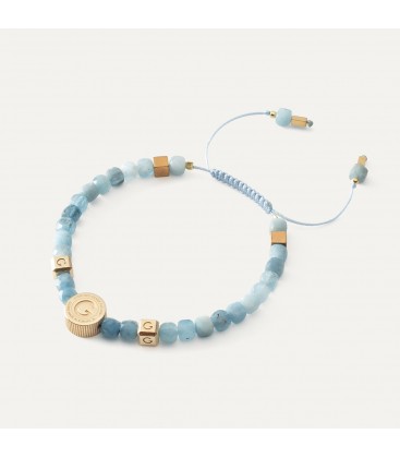 Bracelet with aquamarine, sterling silver 925 gold plated