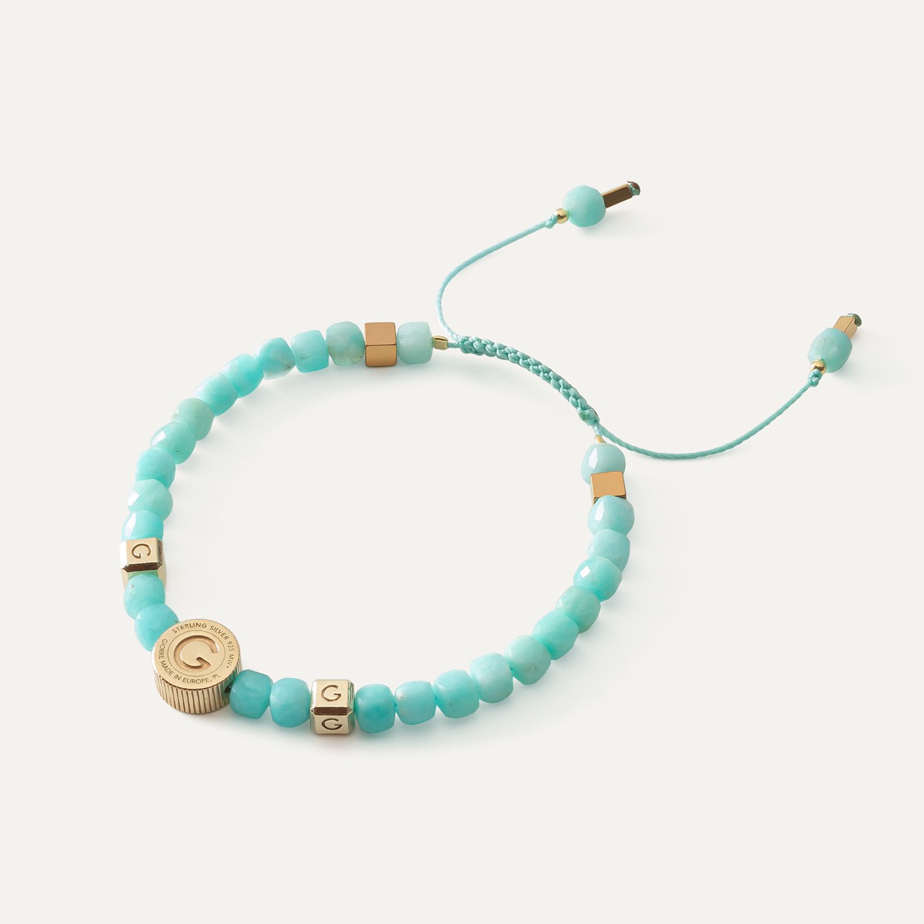 Silver bracelet with natural stone - amazonite