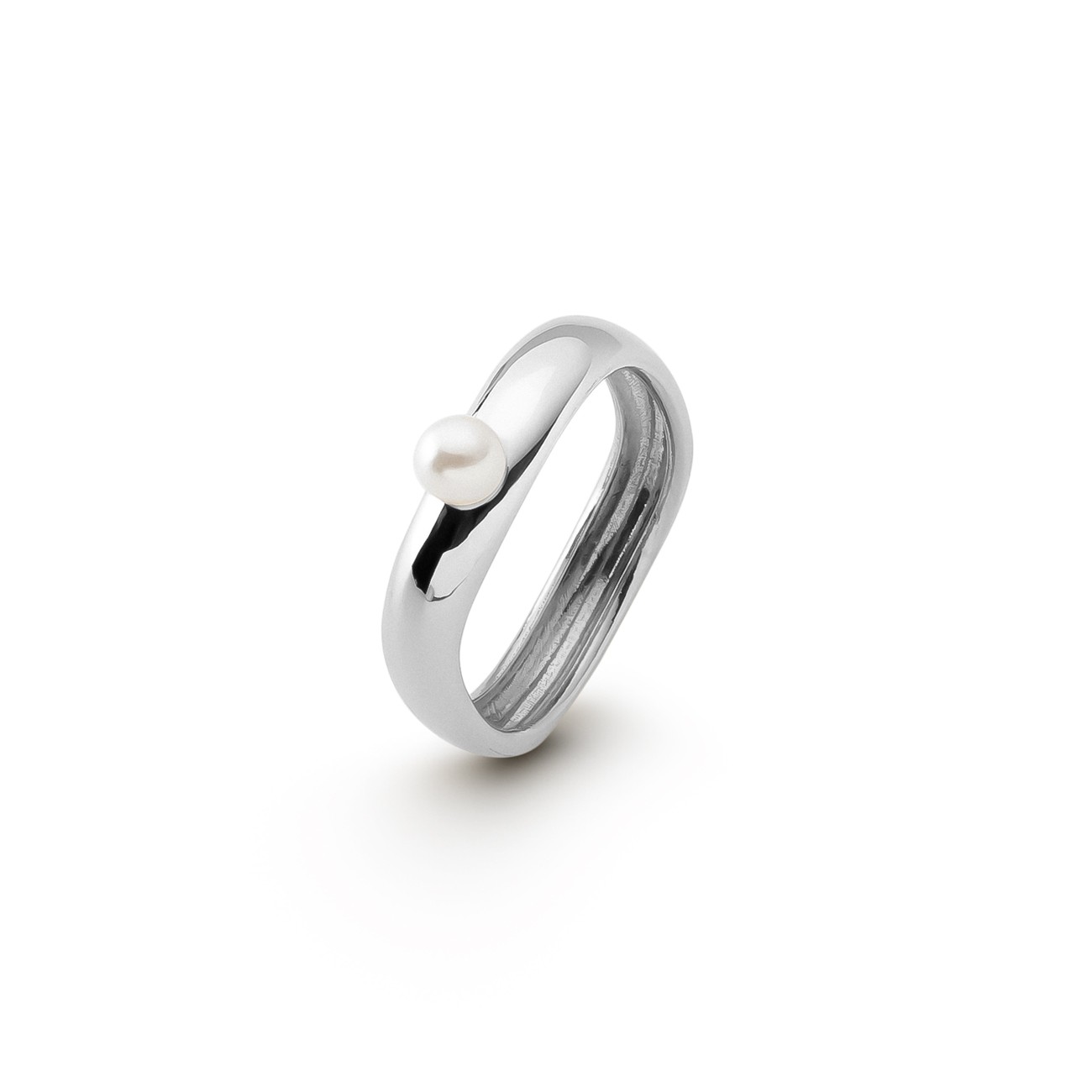 Wave Ring mit Perle, silber 925