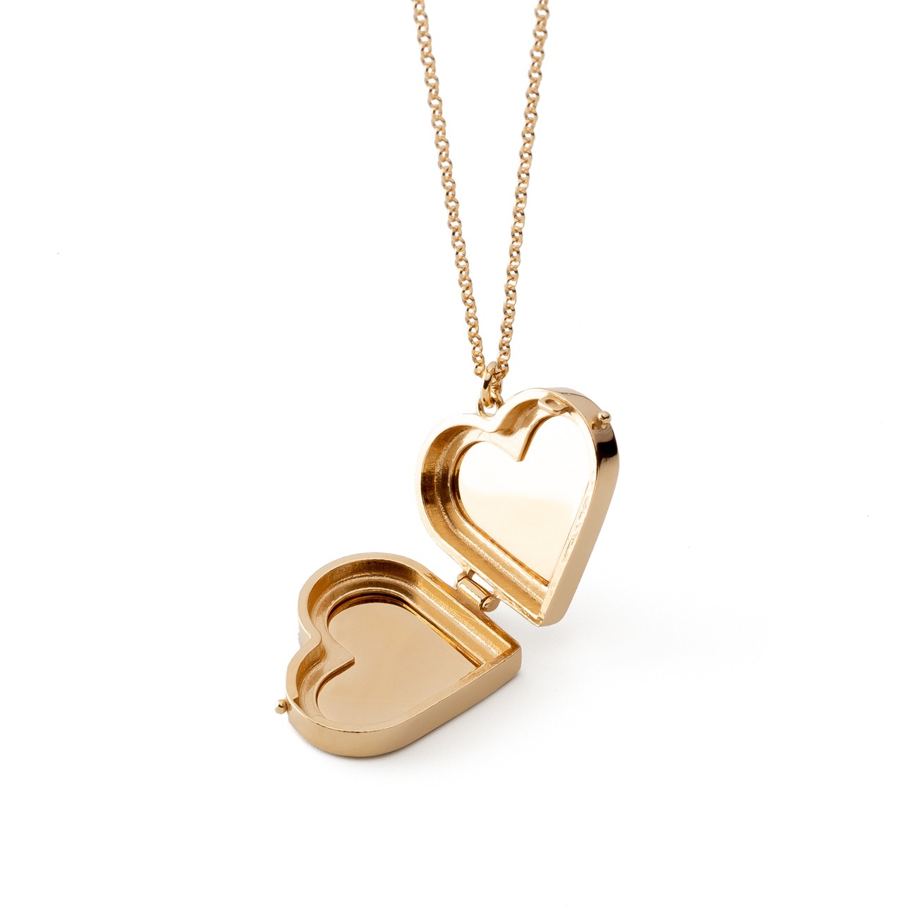 Silver heart locket pendant necklace, sterling silver 925