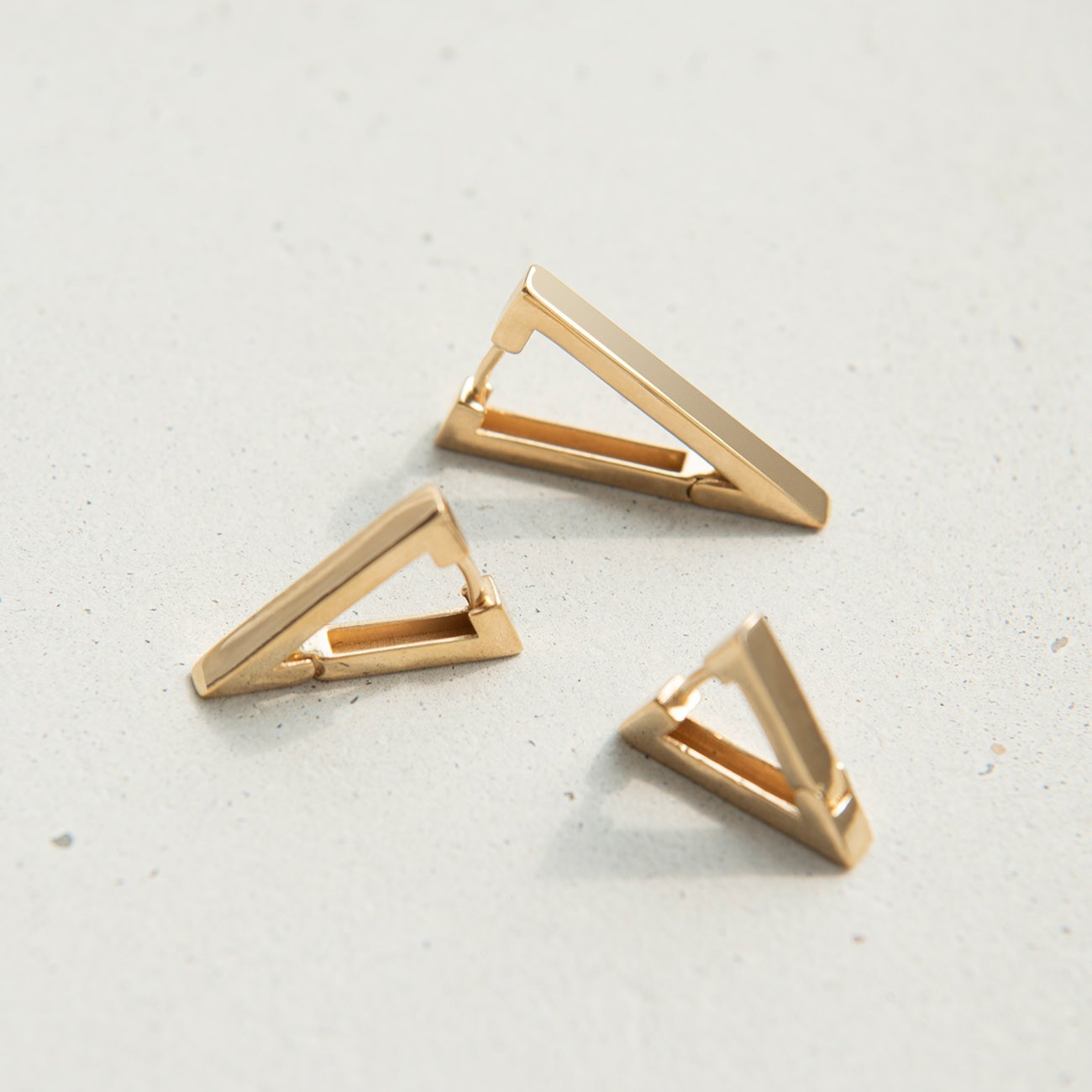 Triangles geometric earrings, sterling silver 925