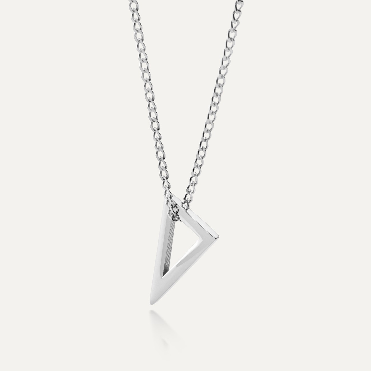 Geometric necklace triangle pendant, sterling silver 925