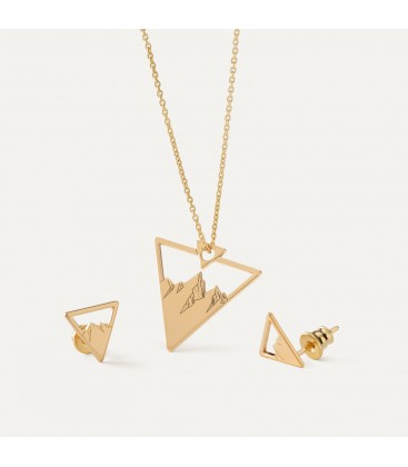 Gold-plated jewellery set - mountains, sterling silver 925