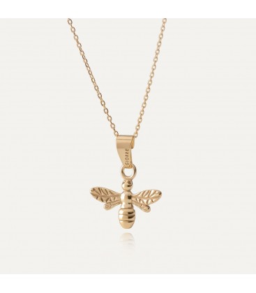 Gold bee necklace, gold 14K