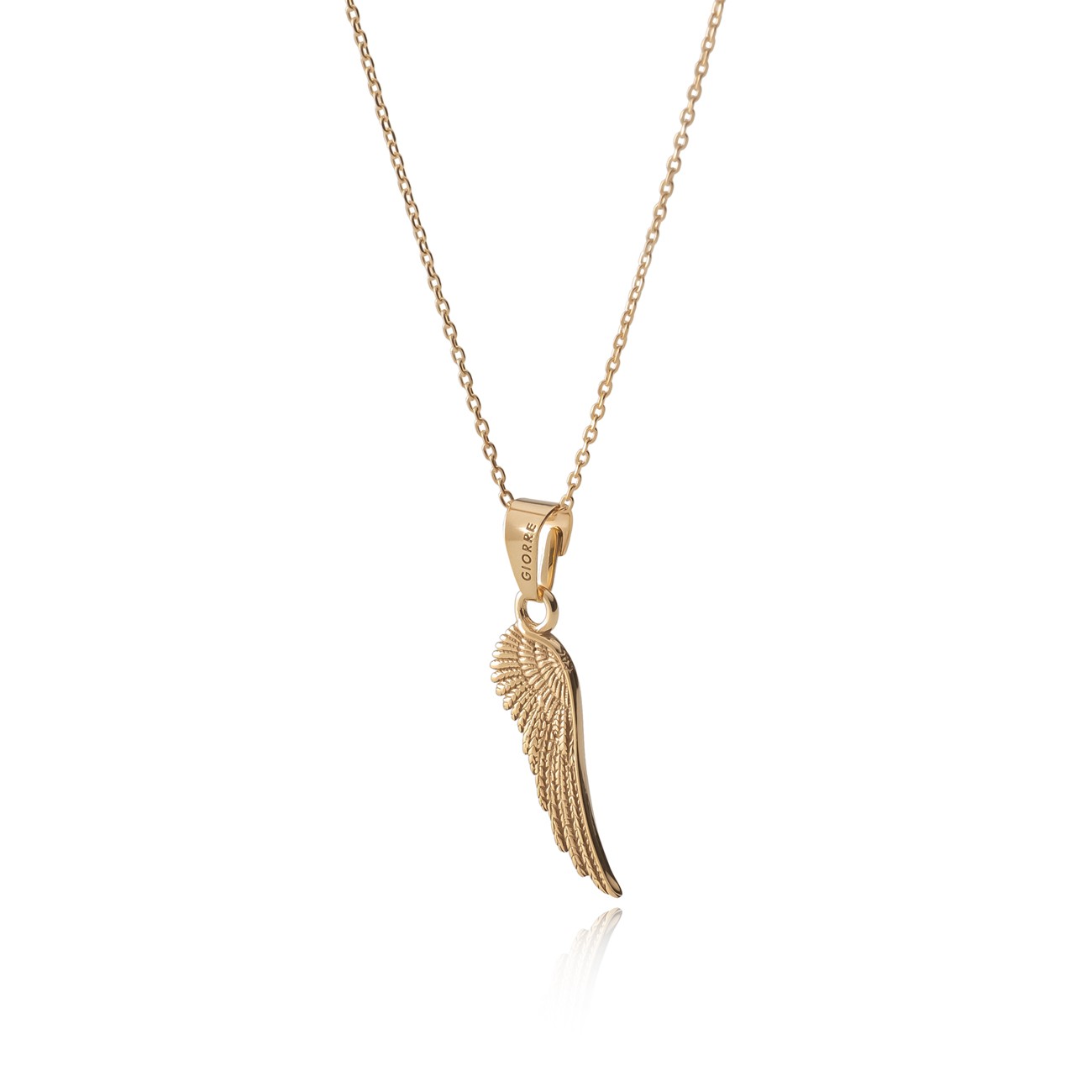 Gold wing necklace, gold 14K