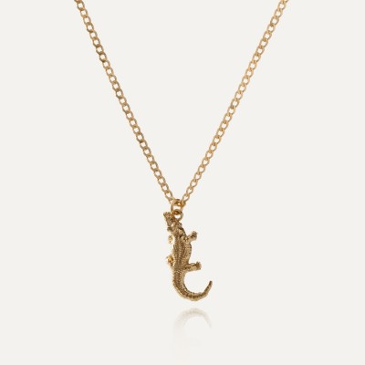 Men's crocodile necklace, sterling silver 925