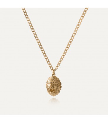 Men's lion necklace, sterling silver 925