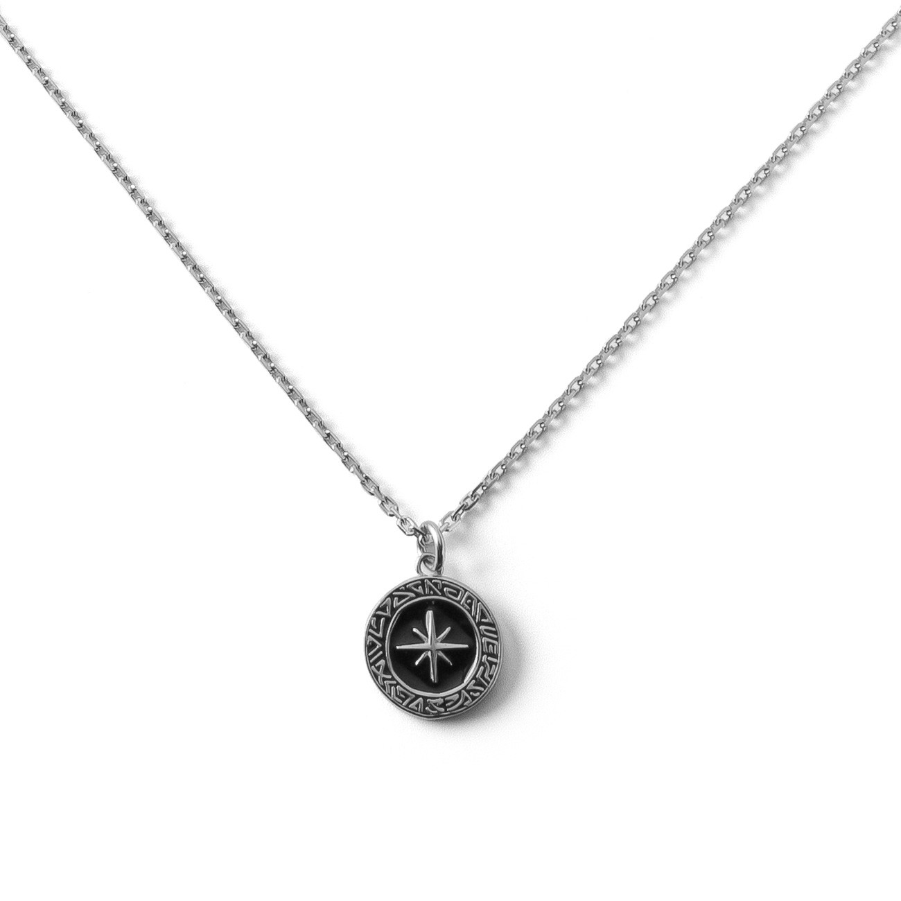 Delicate compass necklace, sterling silver 925