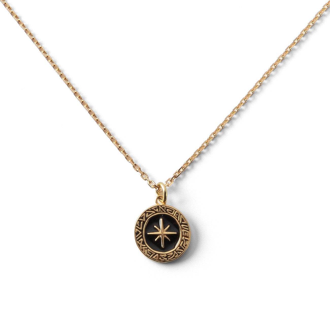 Delicate compass necklace, sterling silver 925