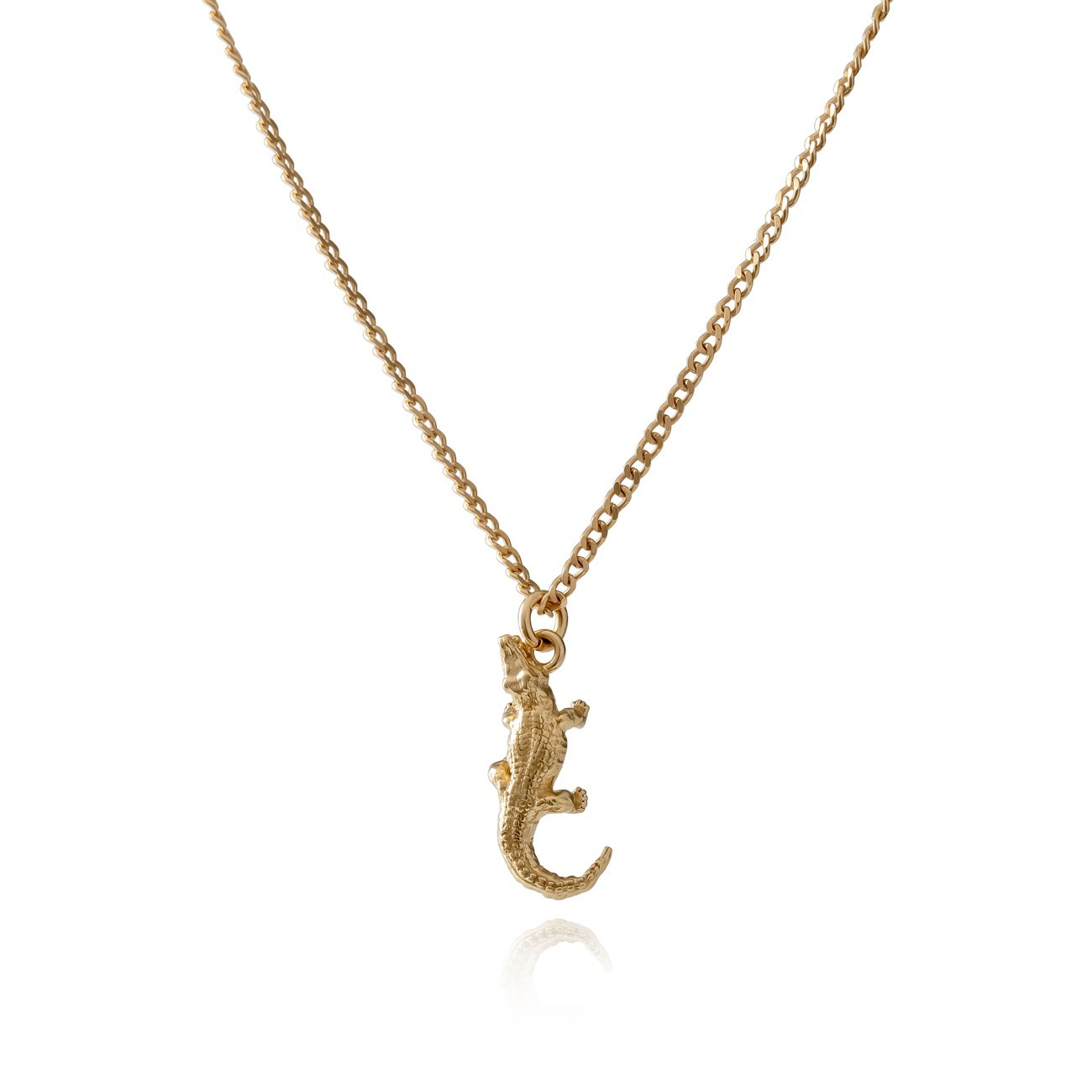 Men's crocodile necklace, sterling silver 925