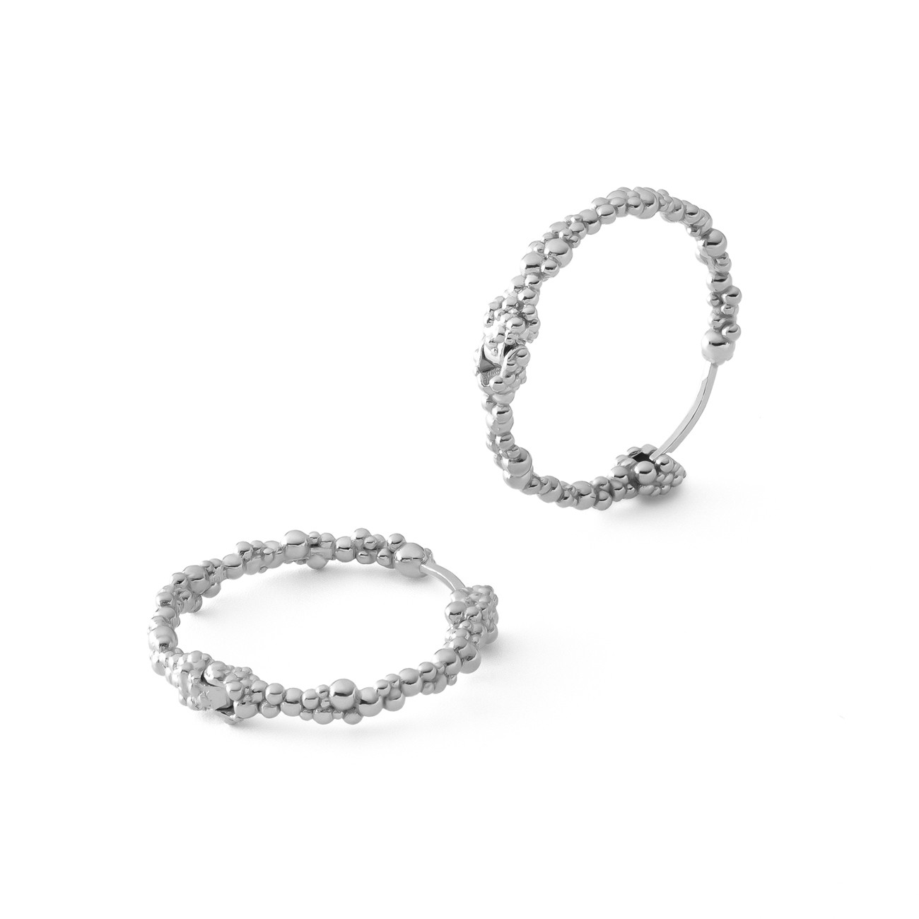 Silver hoop bubble earrings